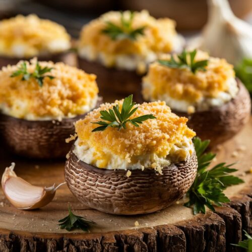 Cheese Stuffed Mushrooms Appetizer Recipe Snapfoodie