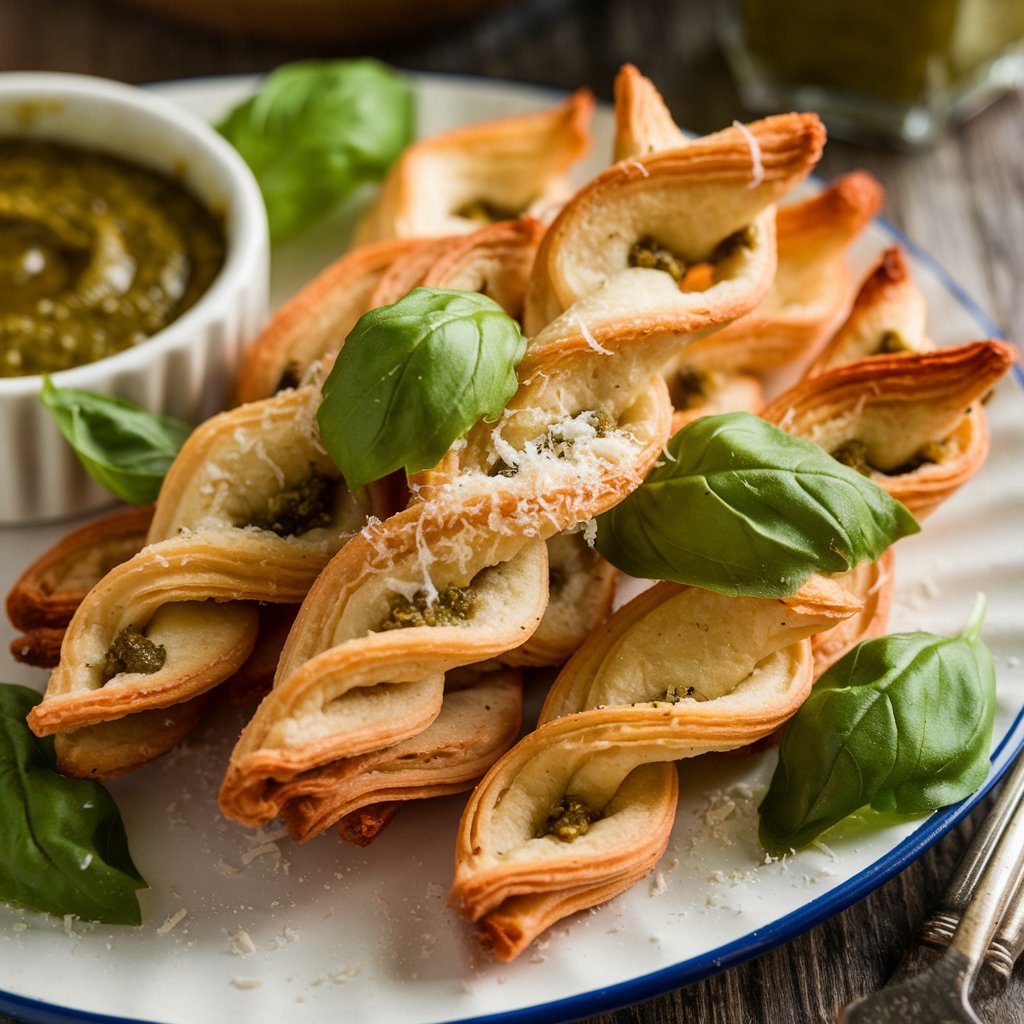 Pesto Parmesan Pastry Straws